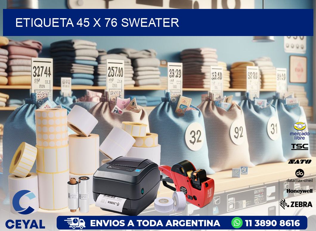 Etiqueta 45 x 76 sweater