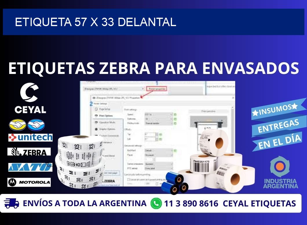 Etiqueta 57 x 33 delantal