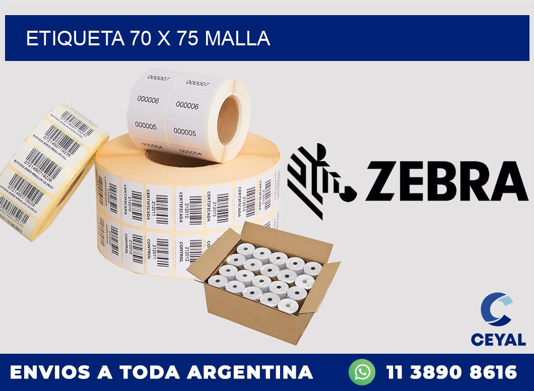 Etiqueta 70 x 75 malla