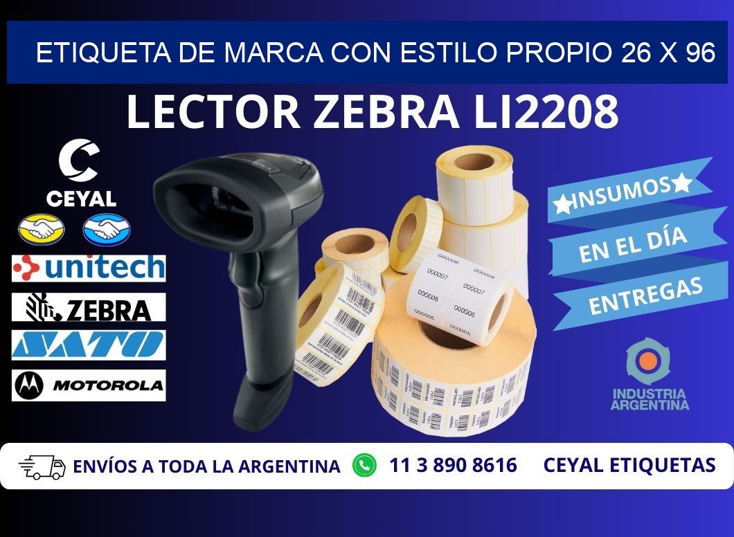 Etiqueta de Marca con Estilo Propio 26 x 96