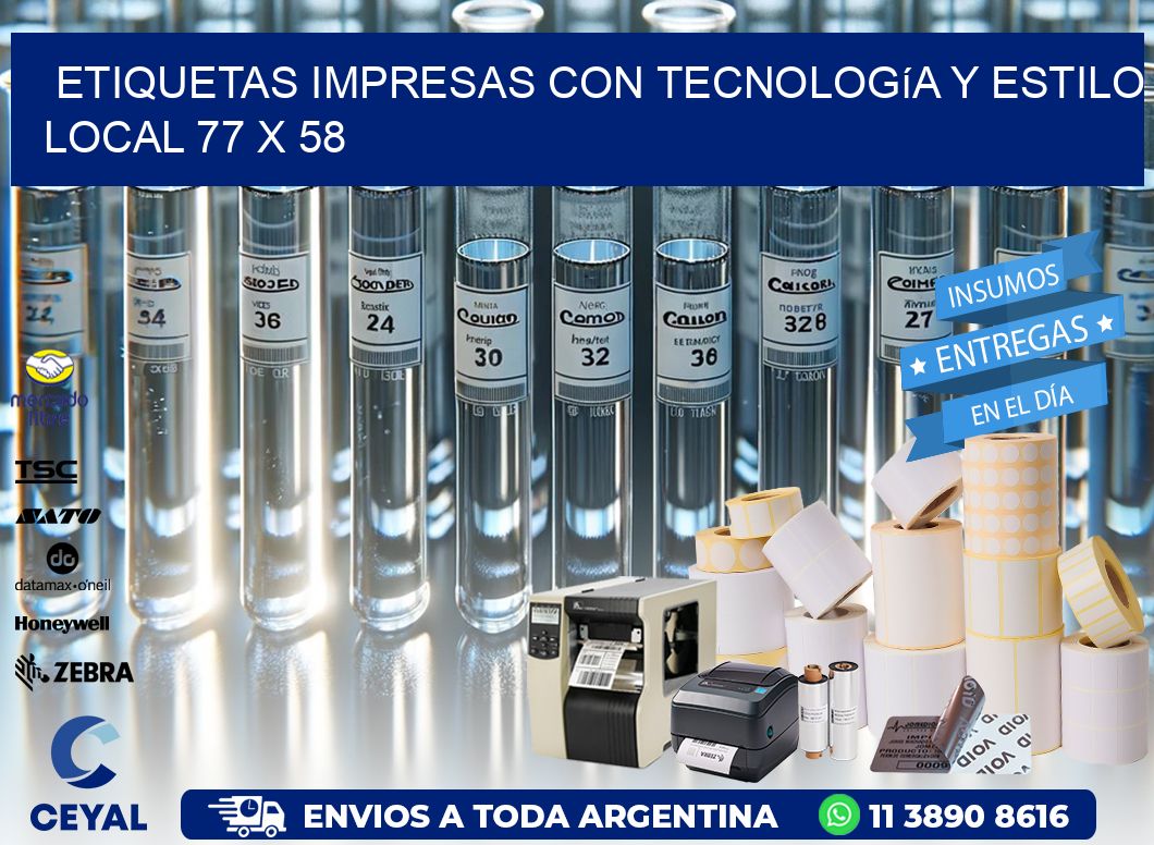 Etiquetas Impresas con Tecnología y Estilo Local 77 x 58