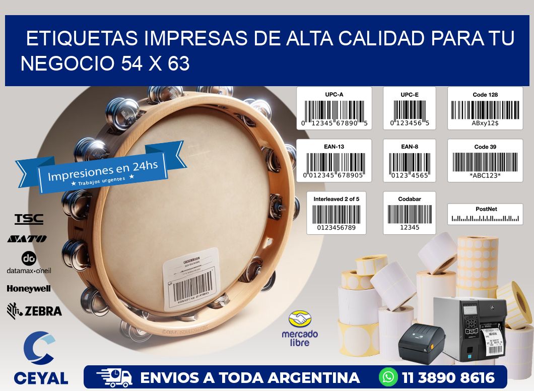 Etiquetas Impresas de Alta Calidad para tu Negocio 54 x 63