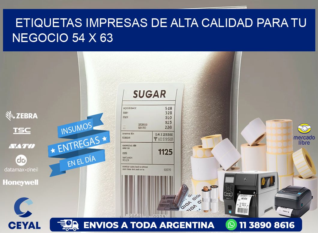 Etiquetas Impresas de Alta Calidad para tu Negocio 54 x 63