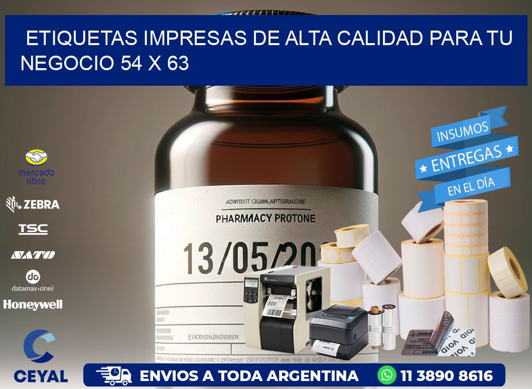 Etiquetas Impresas de Alta Calidad para tu Negocio 54 x 63