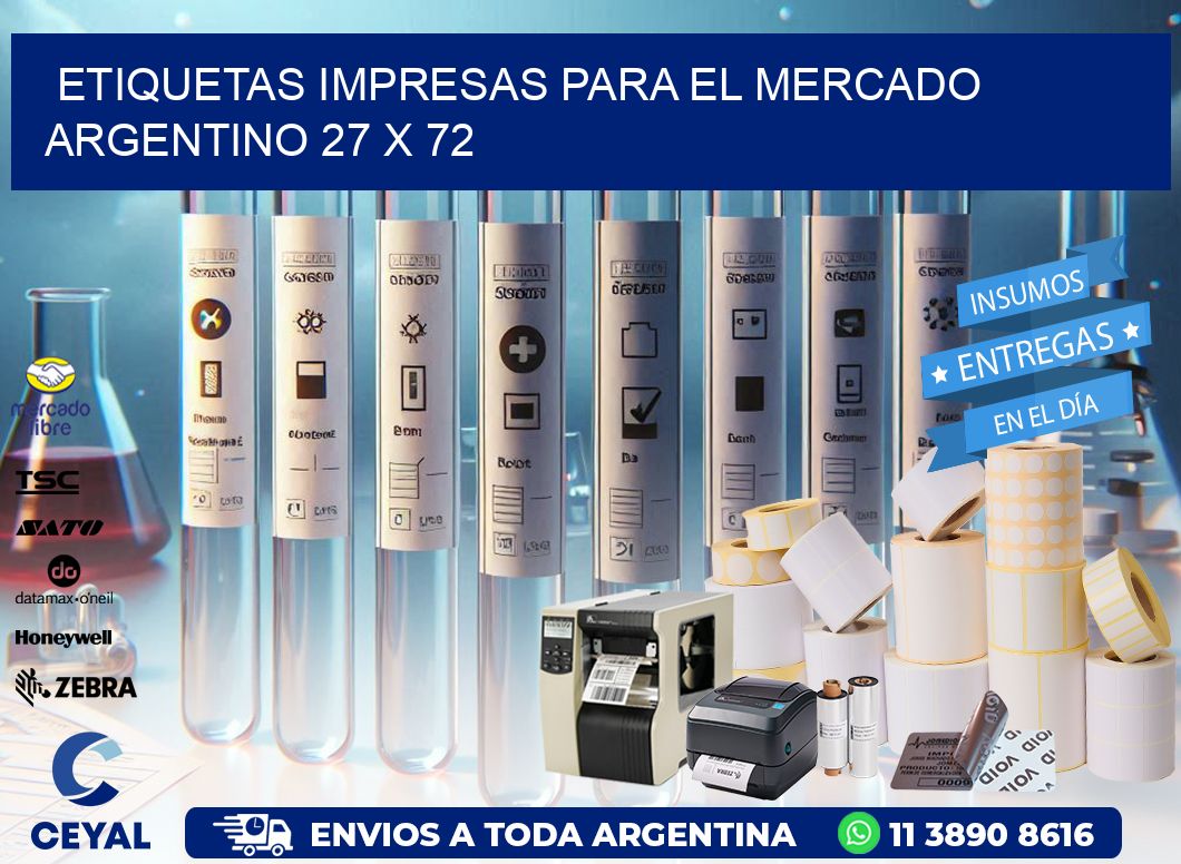 Etiquetas Impresas para el Mercado Argentino 27 x 72