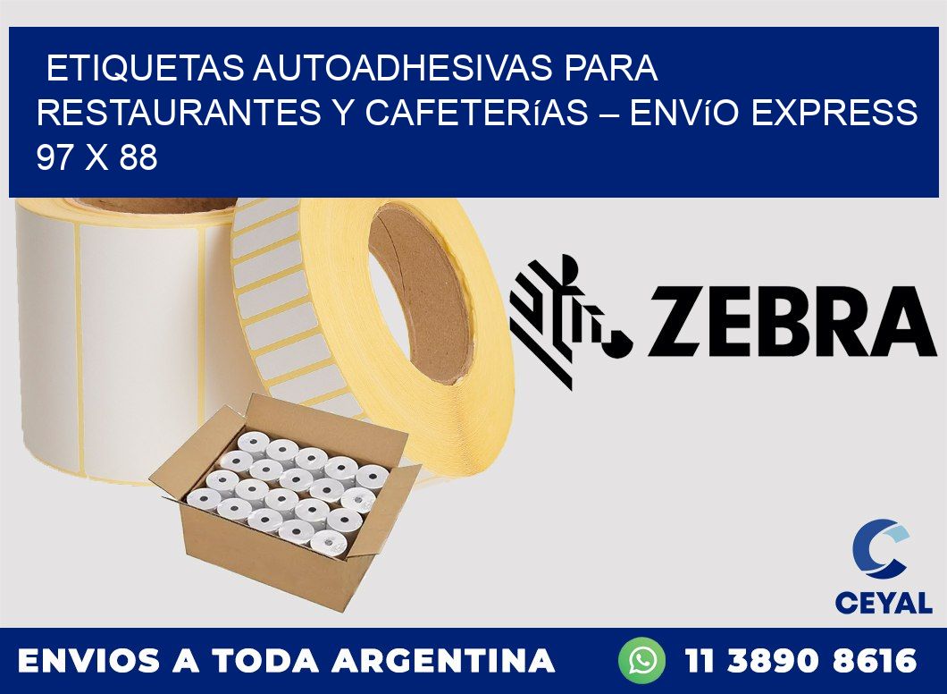 Etiquetas autoadhesivas para restaurantes y cafeterías – Envío express 97 x 88