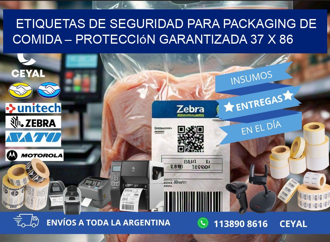 Etiquetas de seguridad para packaging de comida – Protección garantizada 37 x 86