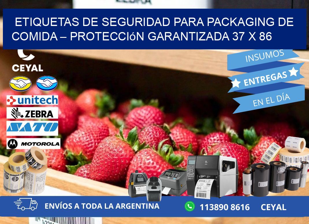 Etiquetas de seguridad para packaging de comida – Protección garantizada 37 x 86