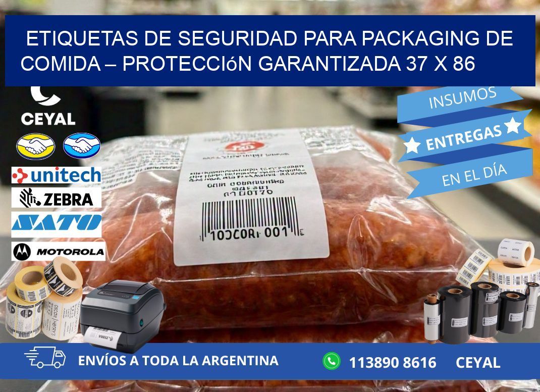 Etiquetas de seguridad para packaging de comida – Protección garantizada 37 x 86