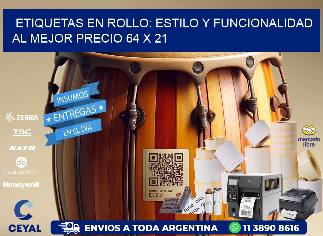 Etiquetas en Rollo: Estilo y Funcionalidad al Mejor Precio 64 x 21