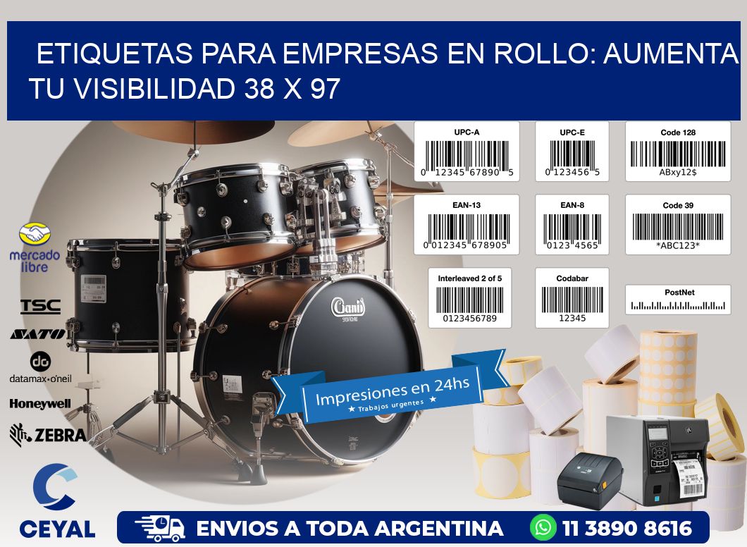 Etiquetas para Empresas en Rollo: Aumenta tu Visibilidad 38 x 97