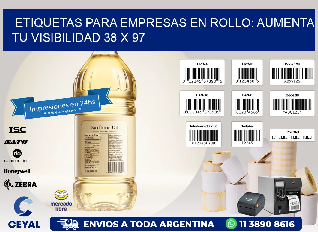 Etiquetas para Empresas en Rollo: Aumenta tu Visibilidad 38 x 97