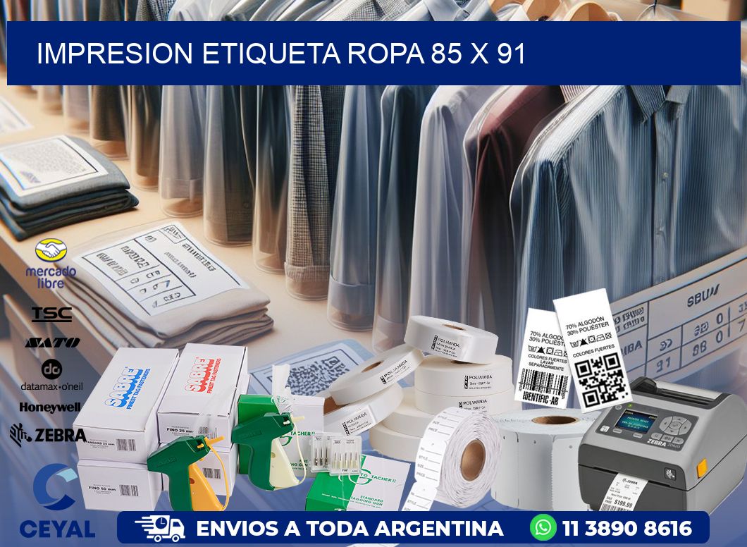 IMPRESION ETIQUETA ROPA 85 x 91