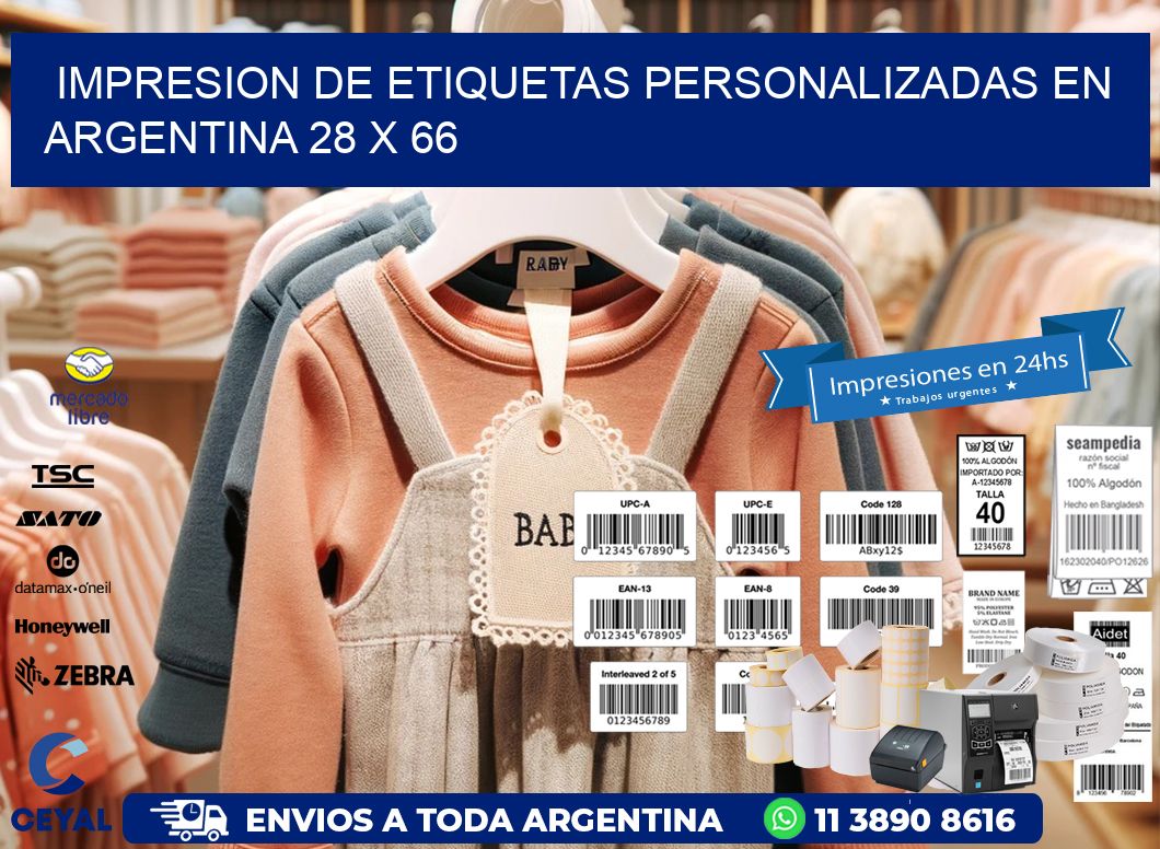 Impresion de Etiquetas Personalizadas en Argentina 28 x 66