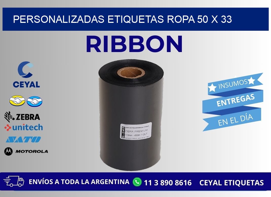 PERSONALIZADAS ETIQUETAS ROPA 50 x 33