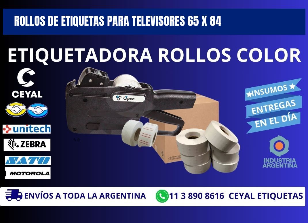 ROLLOS DE ETIQUETAS PARA TELEVISORES 65 x 84