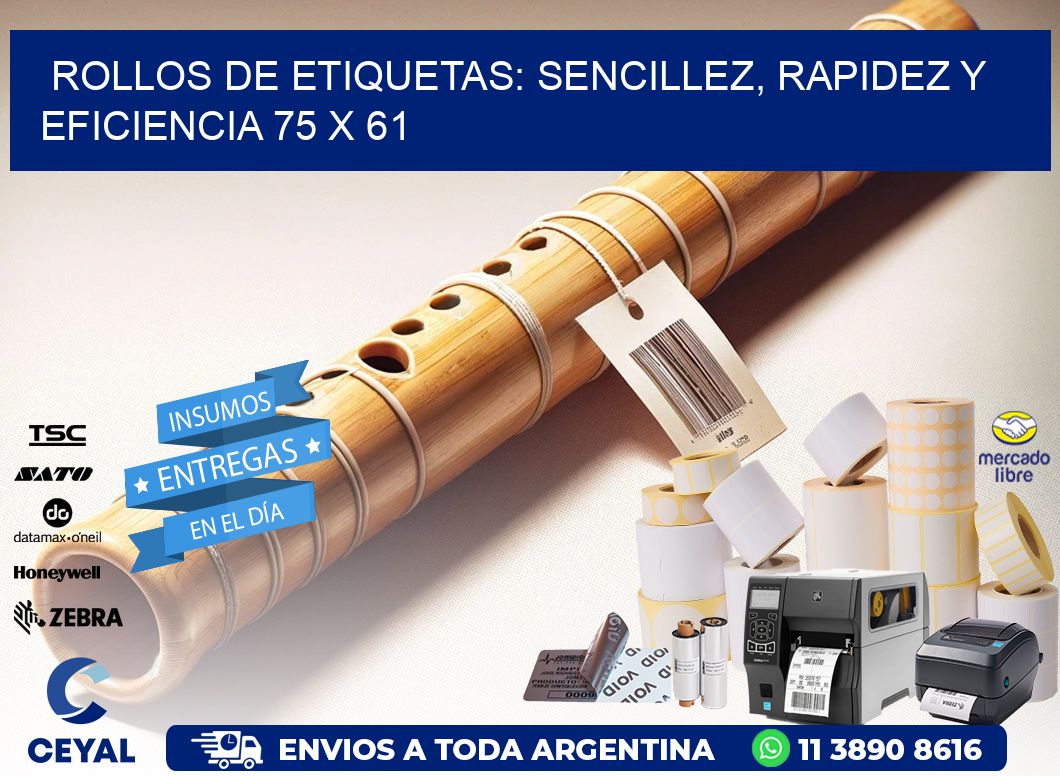 Rollos de Etiquetas: Sencillez, Rapidez y Eficiencia 75 x 61