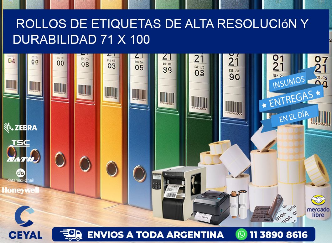 Rollos de Etiquetas de Alta Resolución y Durabilidad 71 x 100