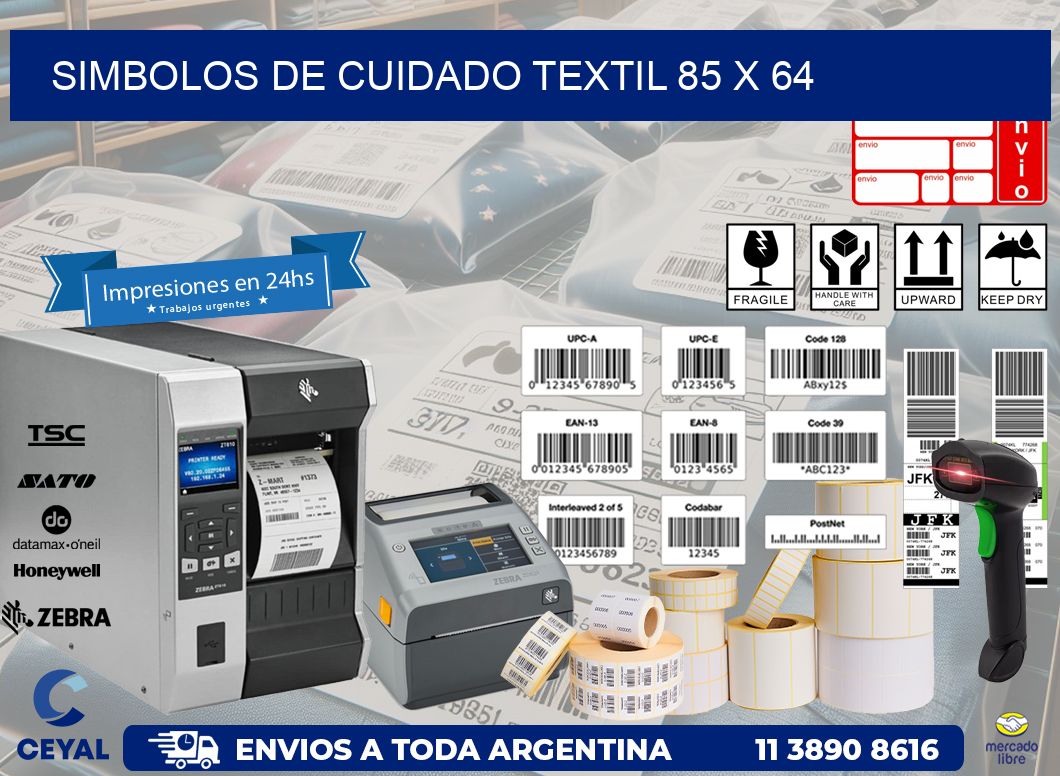 Simbolos de Cuidado Textil 85 x 64