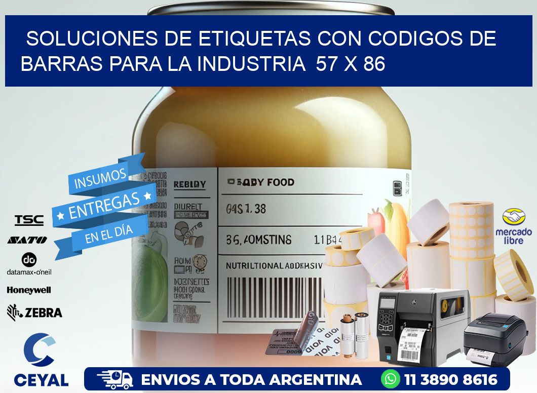 Soluciones de Etiquetas con Codigos de Barras para la Industria  57 x 86