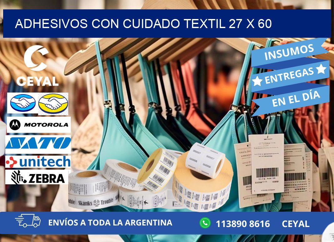 ADHESIVOS CON CUIDADO TEXTIL 27 x 60