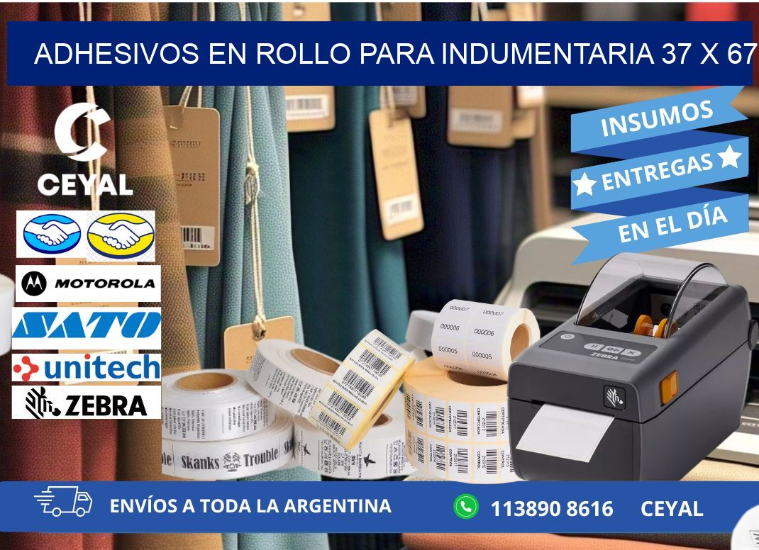 ADHESIVOS EN ROLLO PARA INDUMENTARIA 37 x 67