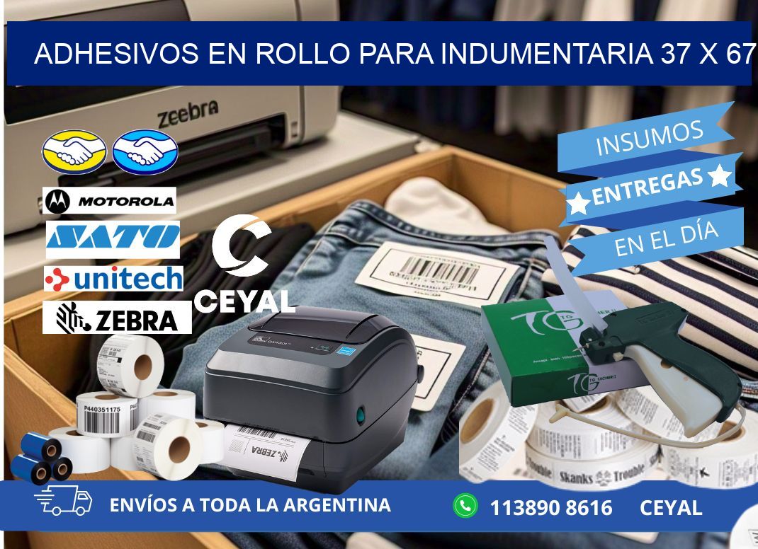 ADHESIVOS EN ROLLO PARA INDUMENTARIA 37 x 67