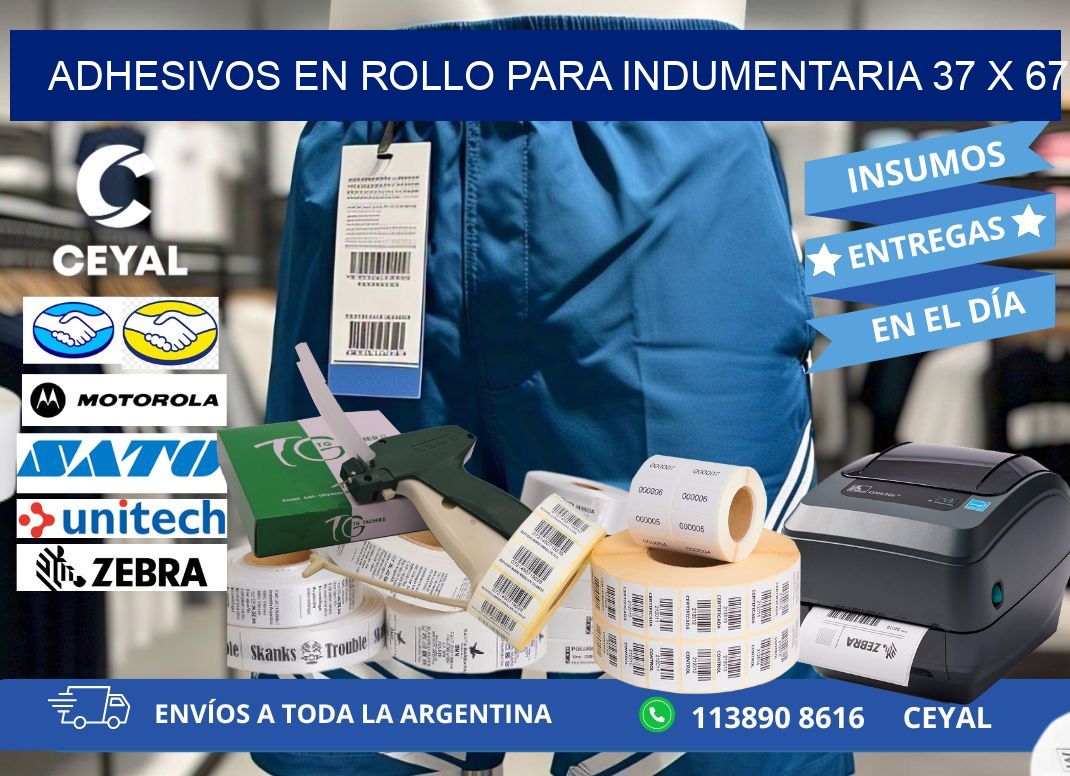 ADHESIVOS EN ROLLO PARA INDUMENTARIA 37 x 67