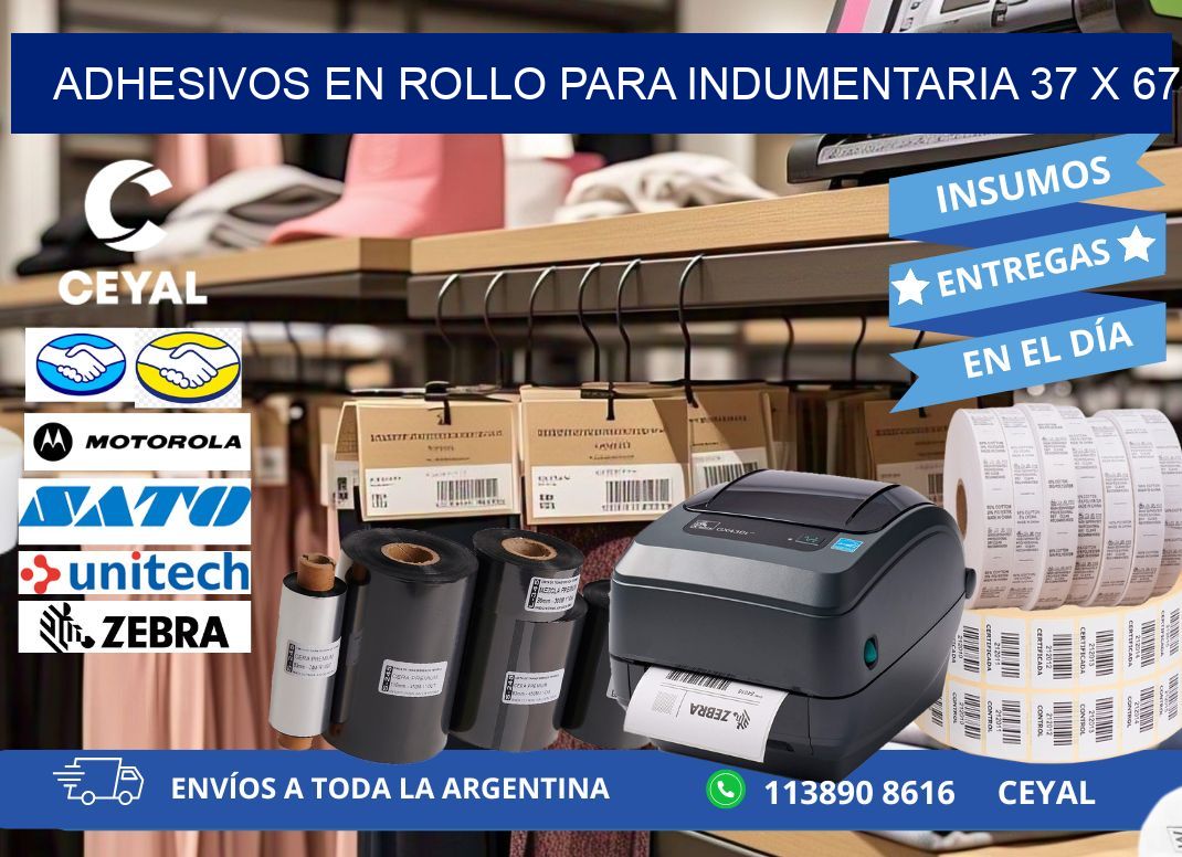 ADHESIVOS EN ROLLO PARA INDUMENTARIA 37 x 67