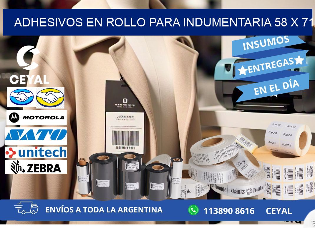 ADHESIVOS EN ROLLO PARA INDUMENTARIA 58 x 71