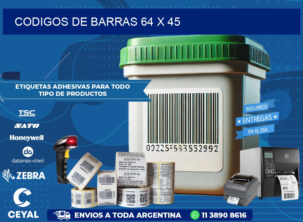 CODIGOS DE BARRAS 64 x 45