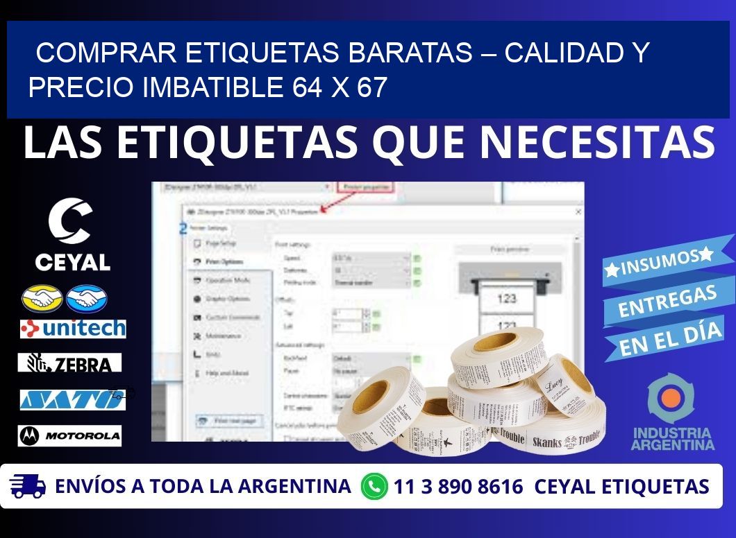 COMPRAR ETIQUETAS BARATAS – CALIDAD Y PRECIO IMBATIBLE 64 x 67