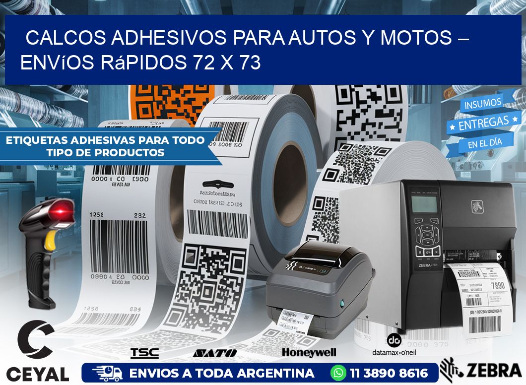 Calcos Adhesivos para Autos y Motos – Envíos Rápidos 72 x 73