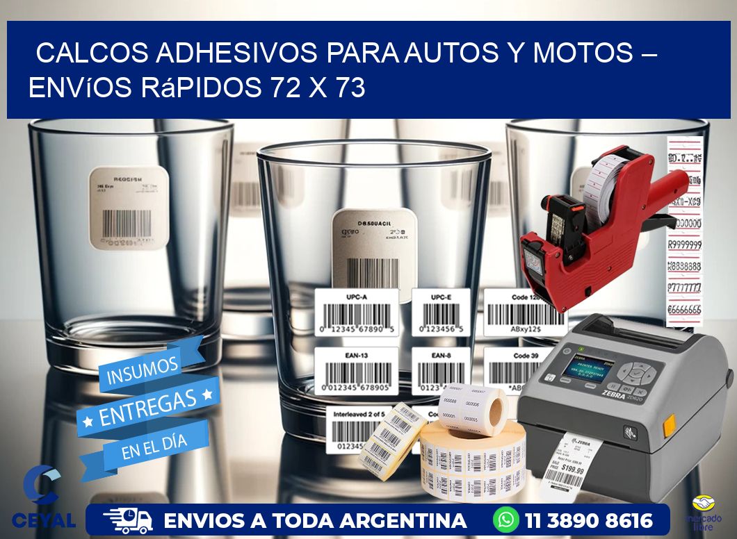 Calcos Adhesivos para Autos y Motos – Envíos Rápidos 72 x 73