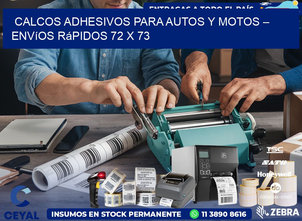 Calcos Adhesivos para Autos y Motos – Envíos Rápidos 72 x 73