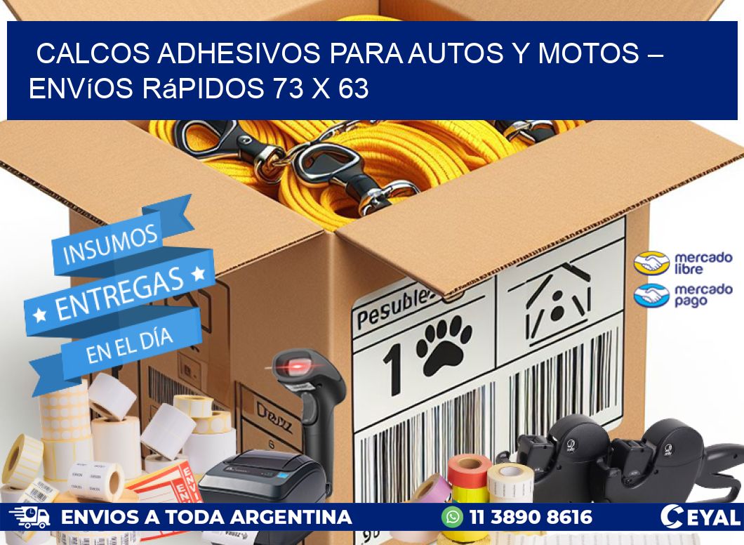 Calcos Adhesivos para Autos y Motos – Envíos Rápidos 73 x 63