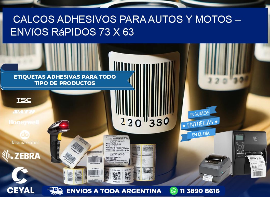 Calcos Adhesivos para Autos y Motos – Envíos Rápidos 73 x 63