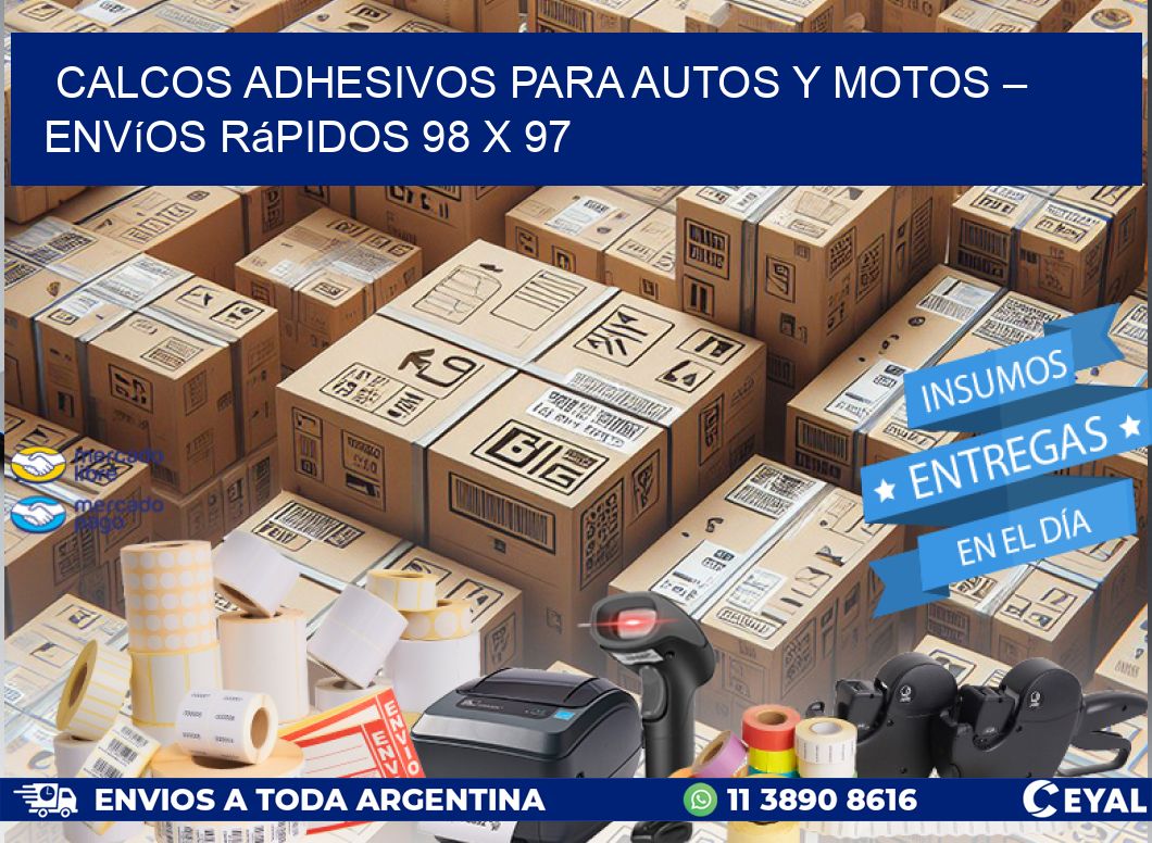 Calcos Adhesivos para Autos y Motos – Envíos Rápidos 98 x 97