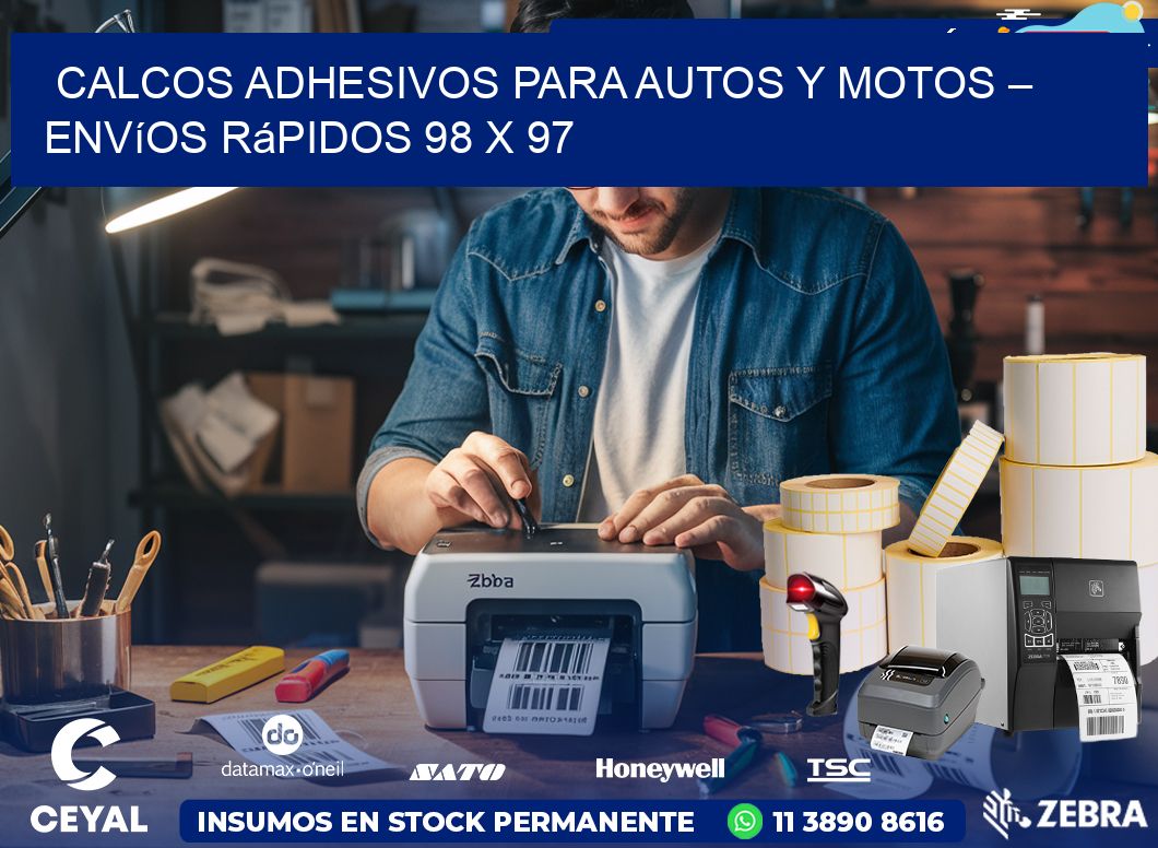 Calcos Adhesivos para Autos y Motos – Envíos Rápidos 98 x 97