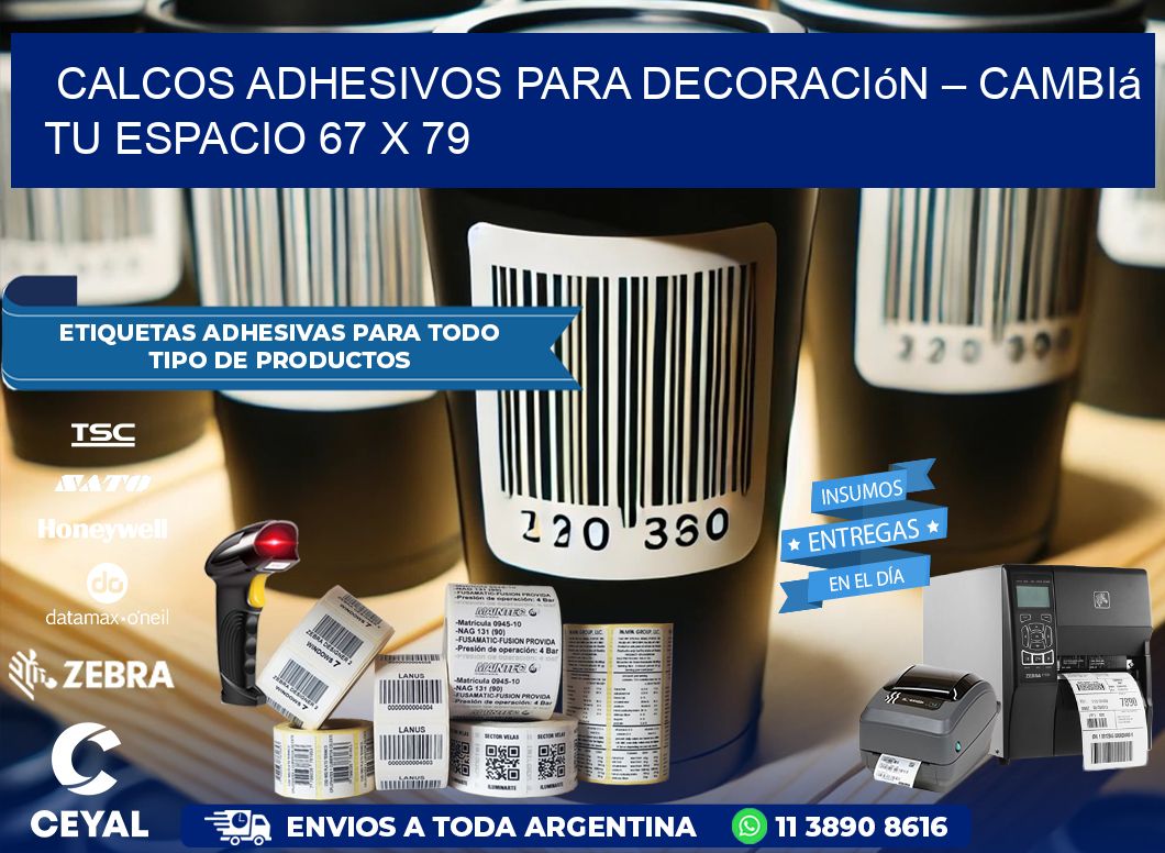 Calcos Adhesivos para Decoración – Cambiá Tu Espacio 67 x 79