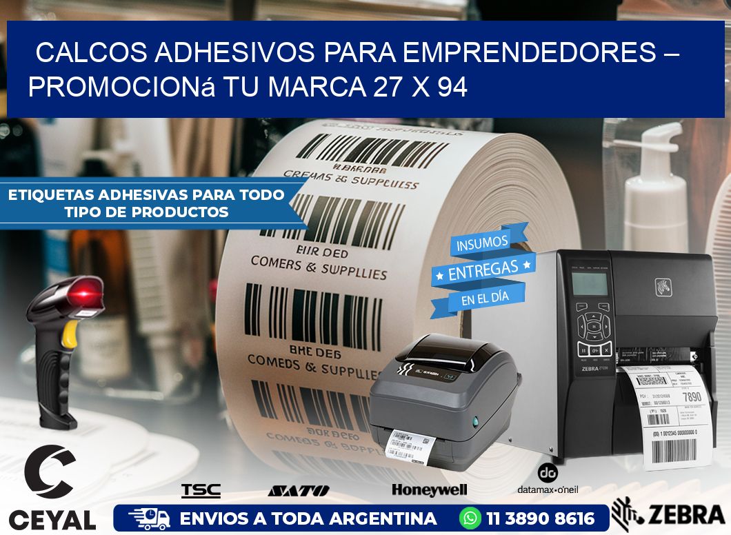 Calcos Adhesivos para Emprendedores – Promocioná Tu Marca 27 x 94