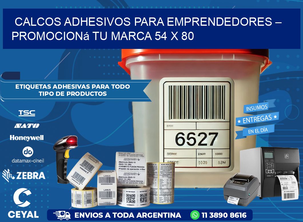 Calcos Adhesivos para Emprendedores – Promocioná Tu Marca 54 x 80