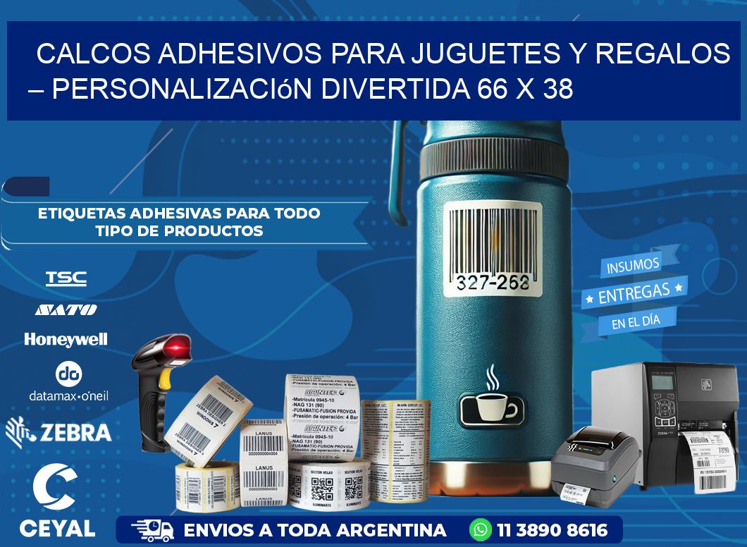 Calcos Adhesivos para Juguetes y Regalos – Personalización Divertida 66 x 38