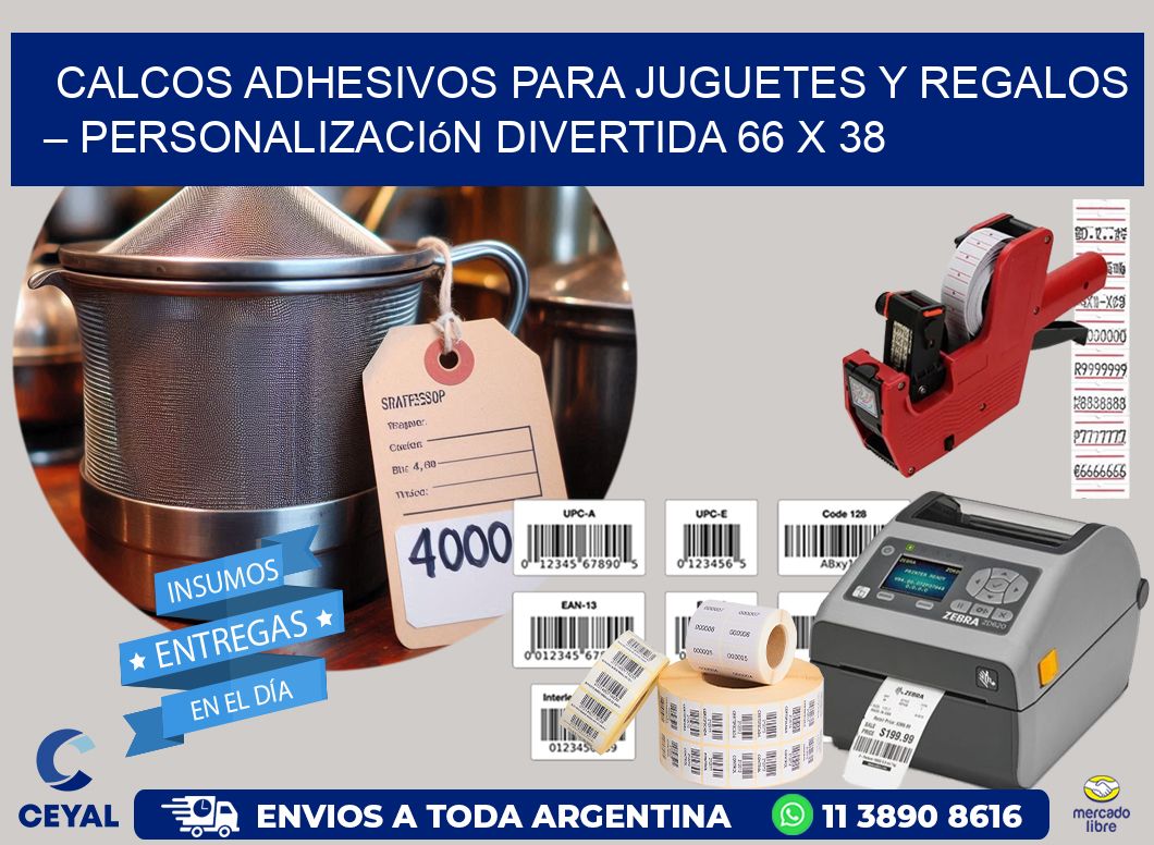 Calcos Adhesivos para Juguetes y Regalos – Personalización Divertida 66 x 38