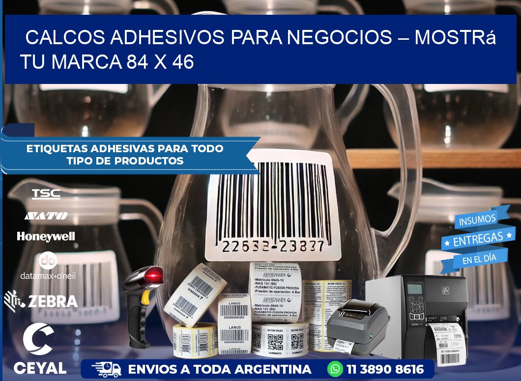 Calcos Adhesivos para Negocios – Mostrá Tu Marca 84 x 46