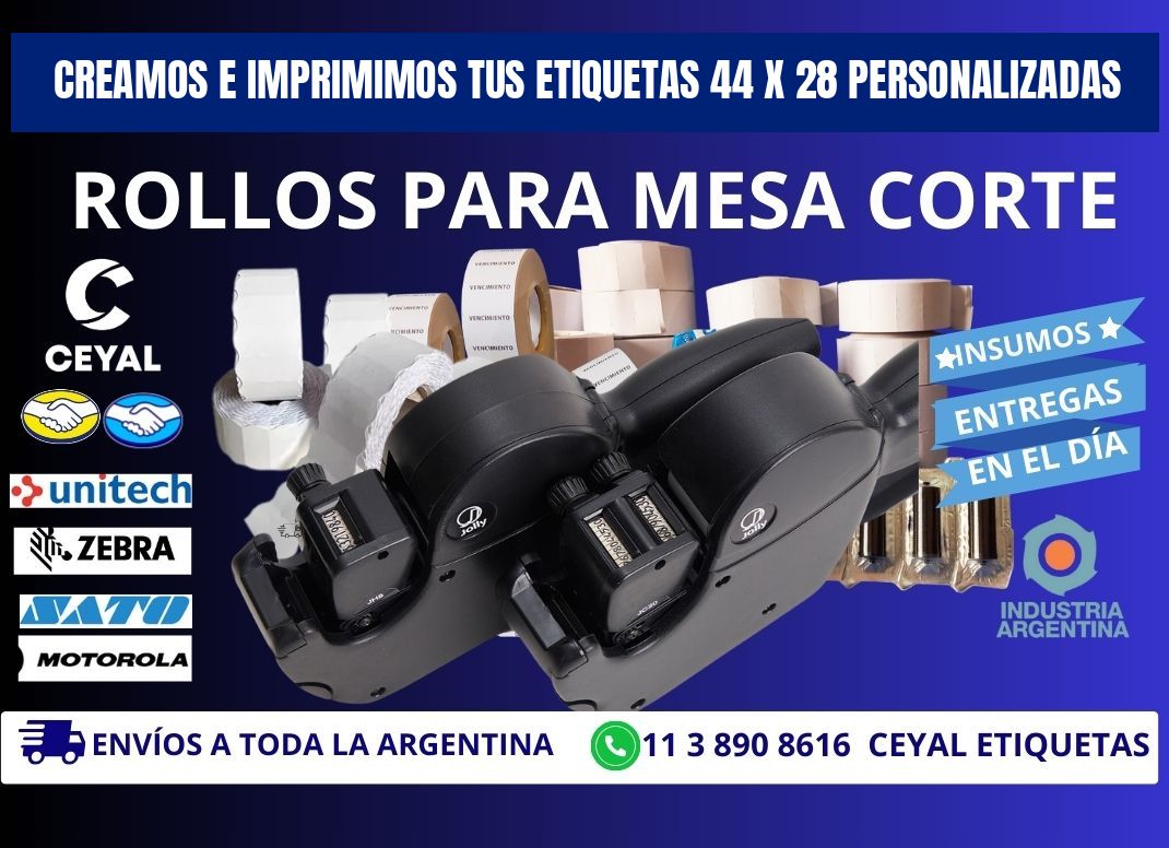 Creamos e Imprimimos tus Etiquetas 44 x 28 Personalizadas