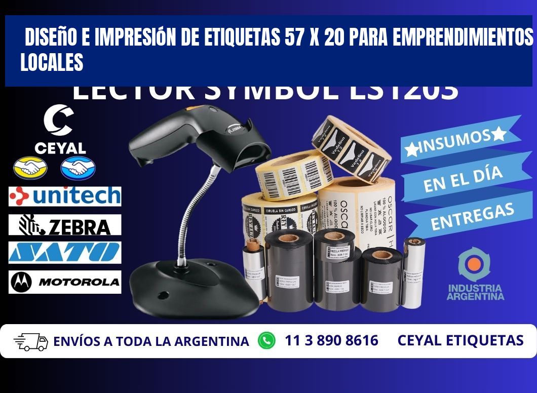 Diseño e Impresión de Etiquetas 57 x 20 para Emprendimientos Locales