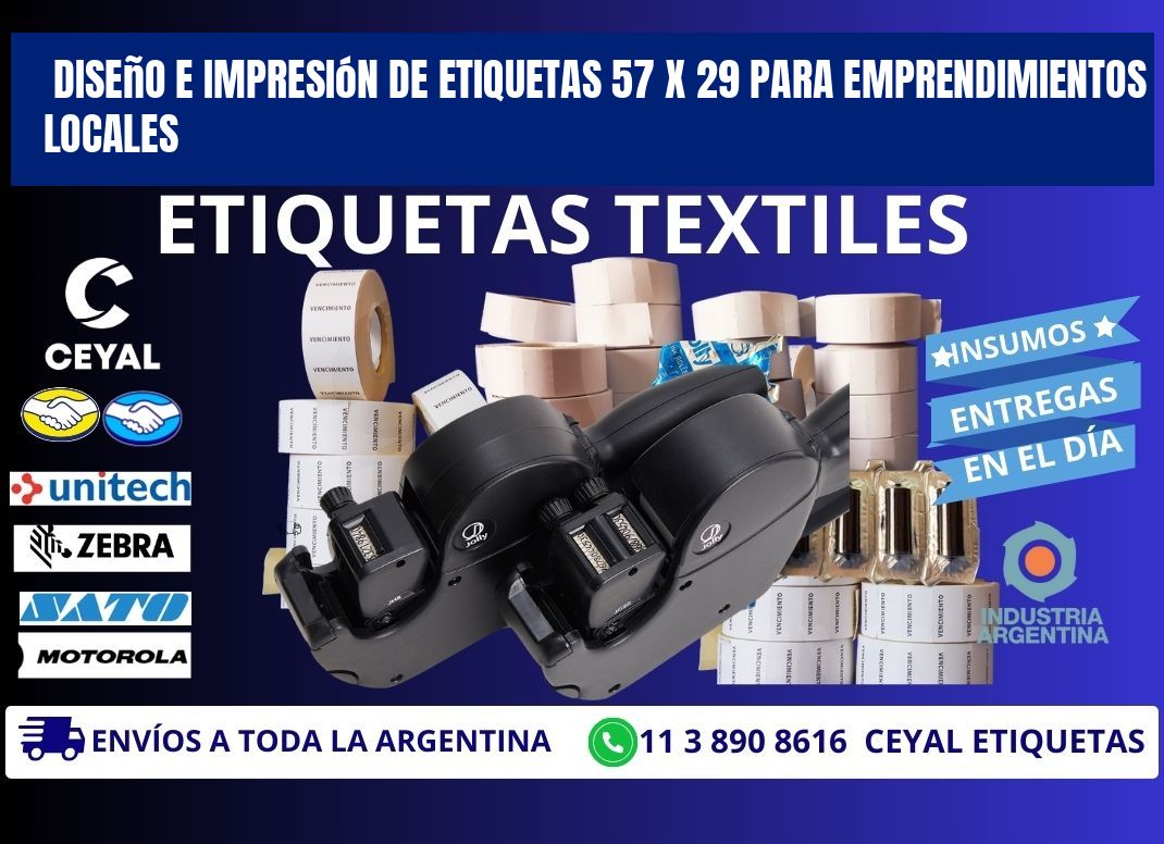 Diseño e Impresión de Etiquetas 57 x 29 para Emprendimientos Locales