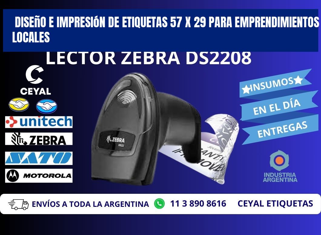 Diseño e Impresión de Etiquetas 57 x 29 para Emprendimientos Locales