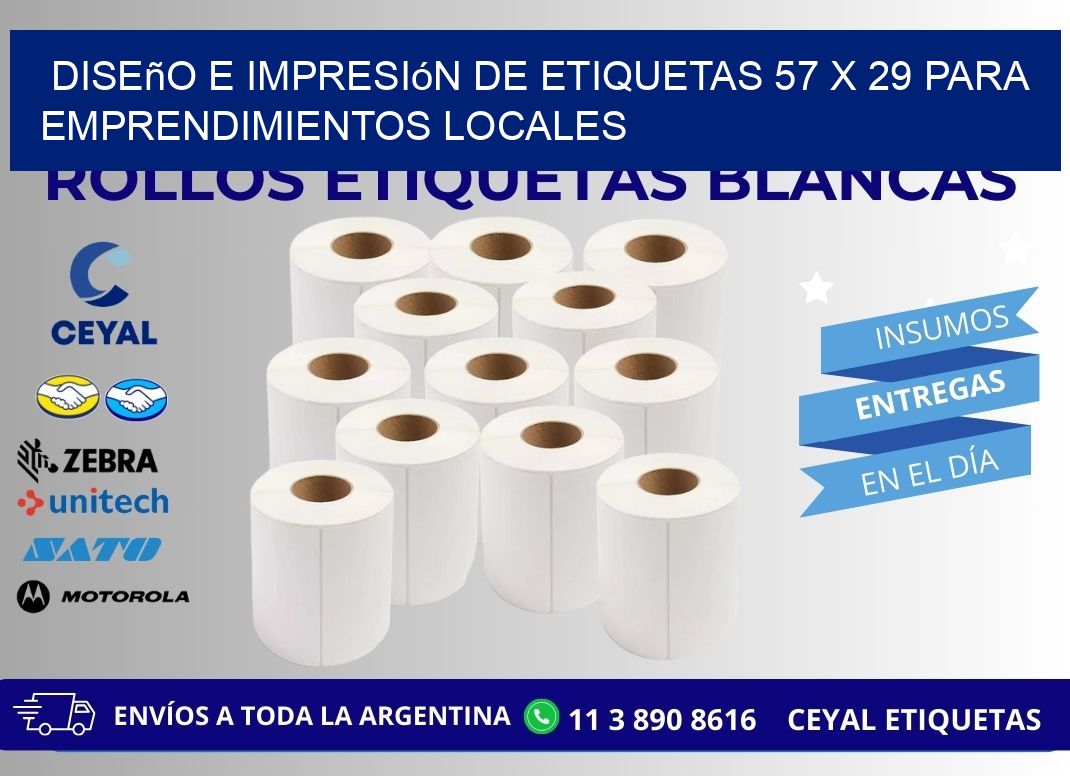 Diseño e Impresión de Etiquetas 57 x 29 para Emprendimientos Locales